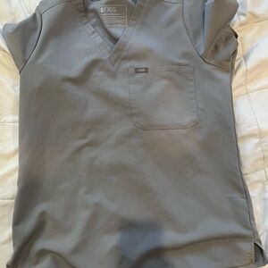 Figs Charcoal V-Neck Scrub Top